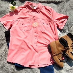 Coral Bit & Bridle button down top Large